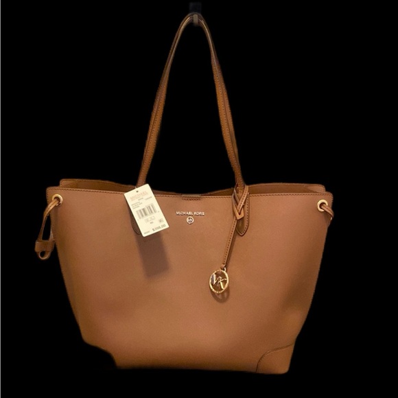 Michael Kors Brown Saffiano Leather Tote with Gold Hardware - Picture 1 of 3